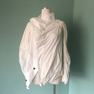 Rick Owens asymmetrical white cotton spring jkt